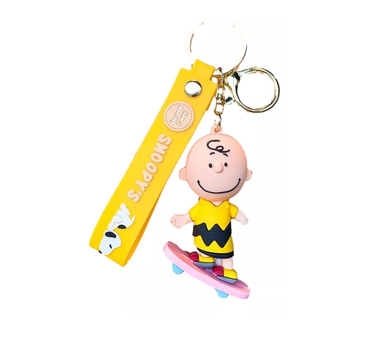 Charlie on a skateboard keychain